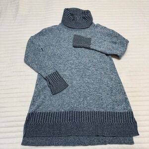 Isaac Mizrahi Live! Soho Tunic Turtleneck Sweater Blue Long Sleeve M